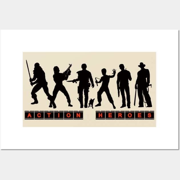 ACTION HEROES (black ver. 001) Wall Art by AlexxElizbar